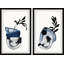 Blue Vase Centerpiece by Marmont Hill - 2 Piece Single Picture Frame Painting Set-72535436