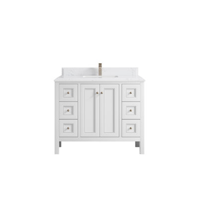 Meuble-lavabo simple blanc l 4 x P 2 po Nashville