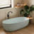 51 inch Turquoise Green Solid Surface Freestanding Soaking Bathtub with Overflow and Pop-up Drain