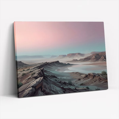 Ensemble de 1 tableau sur toile représentant un paysage désertique