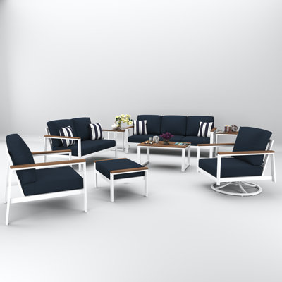 Townsend 7 Person Seating Group With Sunbrella Cushions by Birch Lane