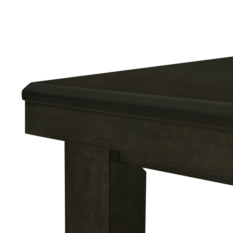 Rectangular Extendable Solid Wood Dining Table, Dark Brown