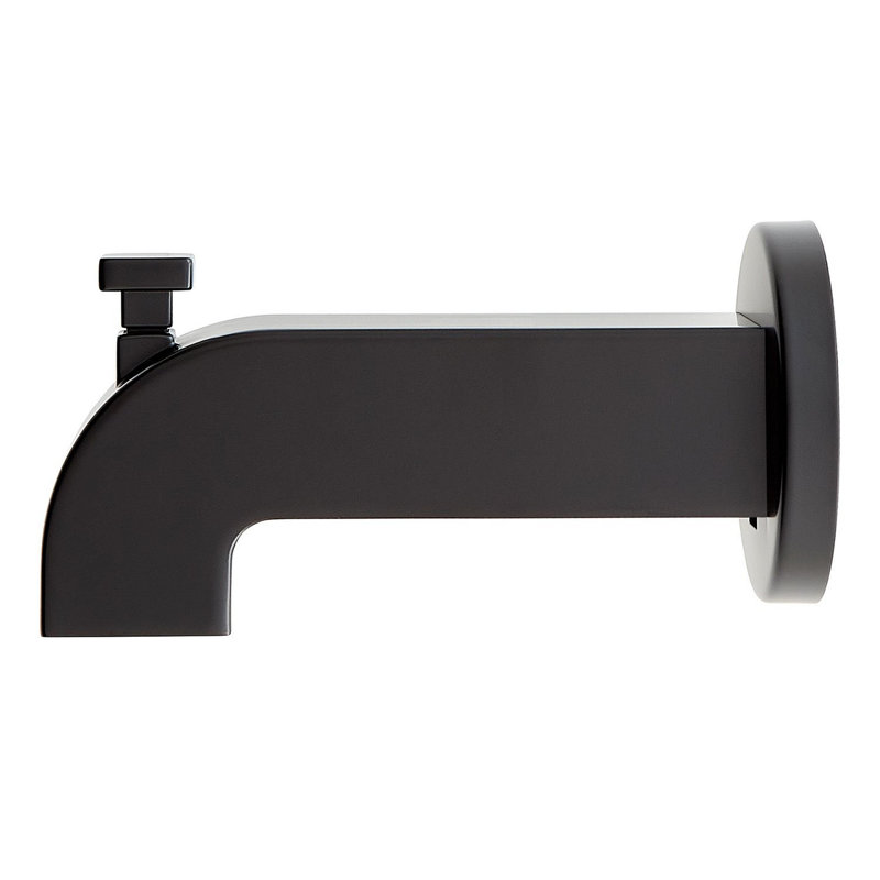 Bec de baignoire à dérivation intégré 5 5/8 po Drea, Noir mat