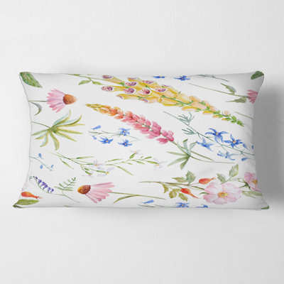 Vibrant Wildflowers I Rectangular Pillow Cover & Insert