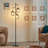 70'' Farmhouse 3-Light Dimmable Floor Lamp with Cage Shades and LED Bulbs