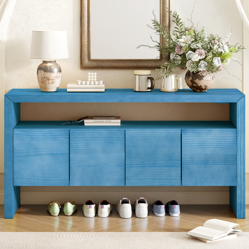 Sable 60" Sideboard With Open Shelf, Blue