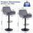 Velvet Swivel Adjustable Height Upholstered Bar & Counter Stools-1994908339