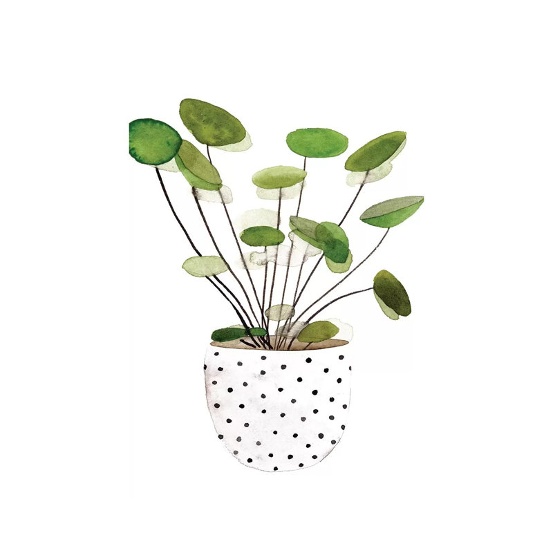 «Plant in a Pot II» par Melissa Wang - peinture sur toile tendue, H 40 po x l 26 po x P 1,5 po