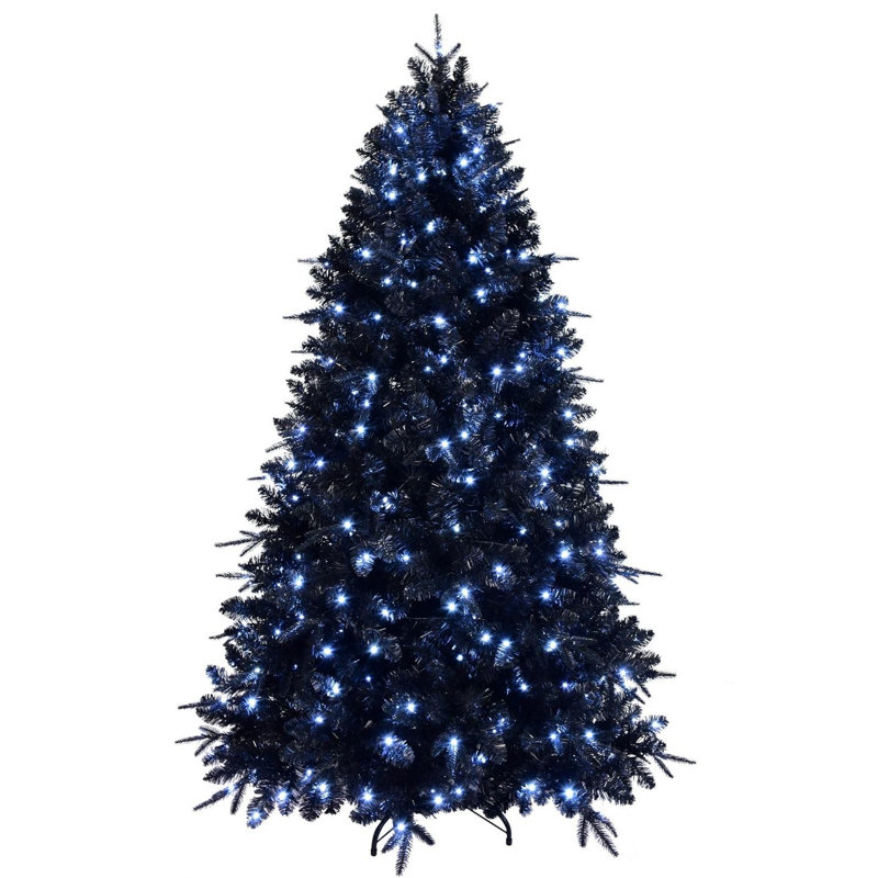 Sapin de Noël noir pré-illuminé de 2,4 m (8 pi) en épinette complète