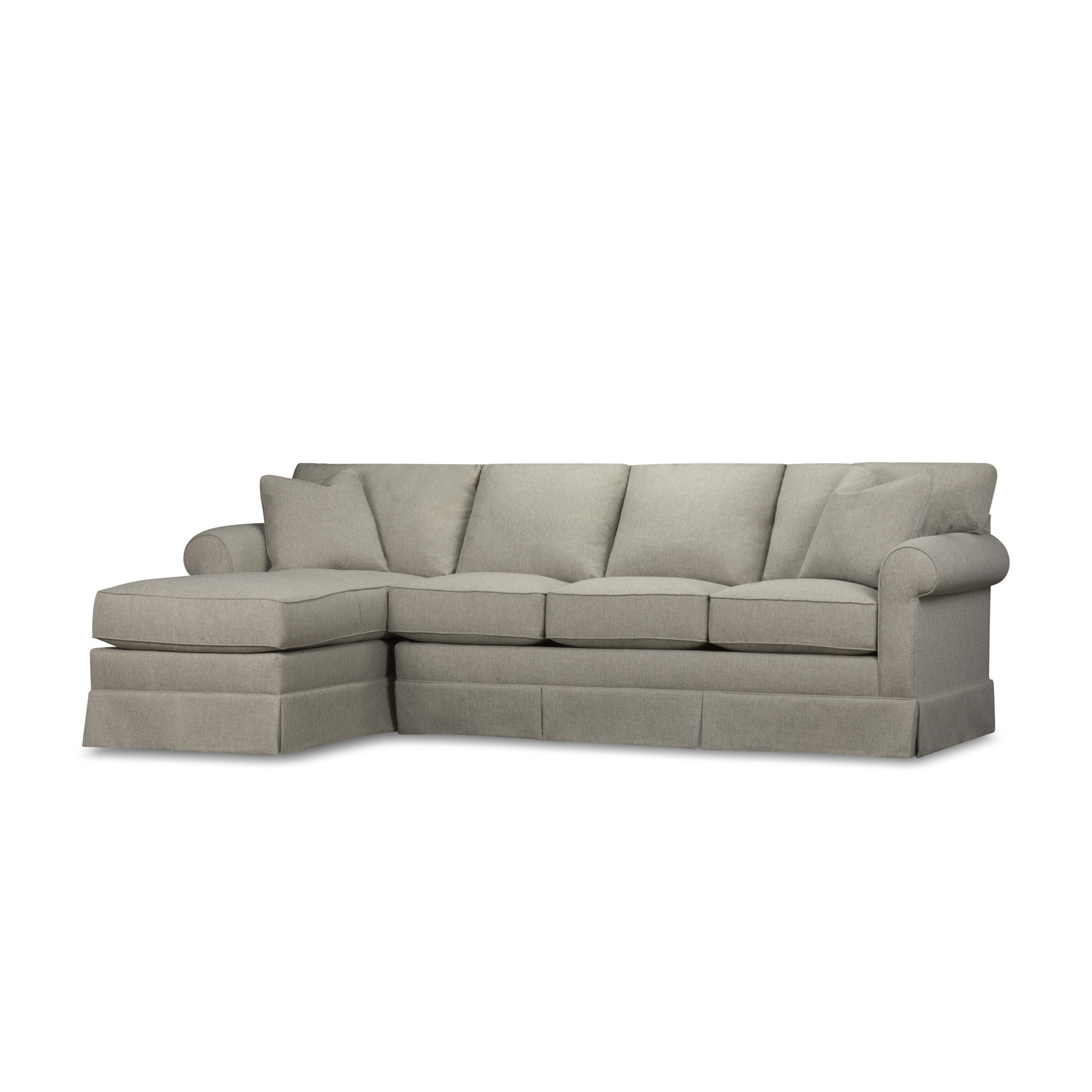 Friedman Upholstered Chaise Sectional, Drusky Linen Sustain® Basketweave, Left Hand Facing