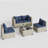 5 Piece Patio Conversation Set With Coffee Table And Cushions-1905478224