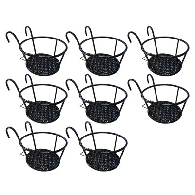  8 Pack 22cm Round Hanging Plant Holder with Double Hooks 