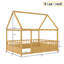 Lit de plancher pleine grandeur en pin naturel, conception de haute clôture pour l'intimité, lit de construction, matériau principal en bois de pin, et amusant-1494392441