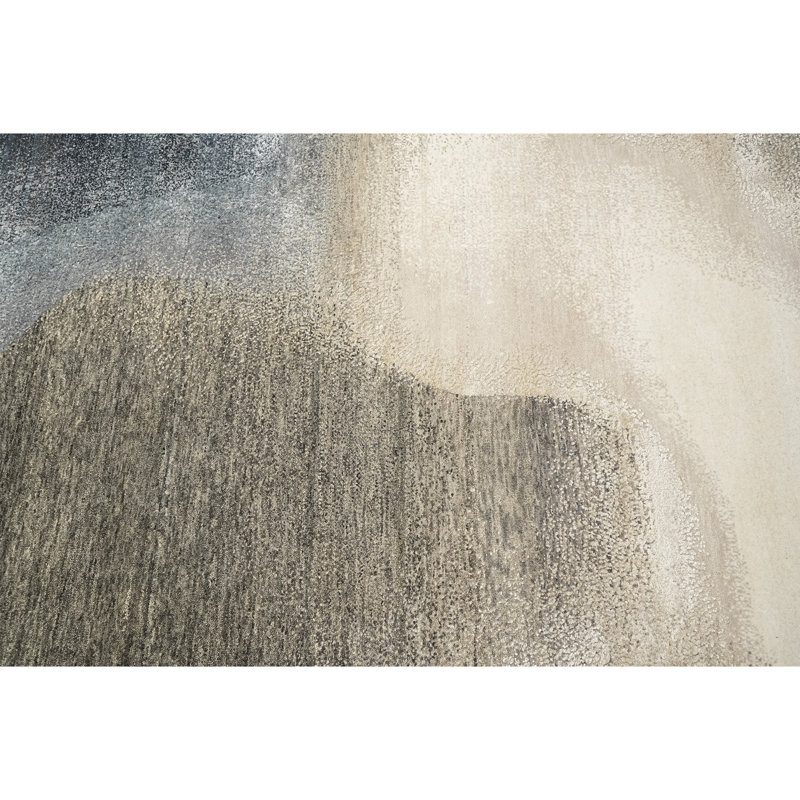 Abstract Area Rug in Beige/Gray/Ivory