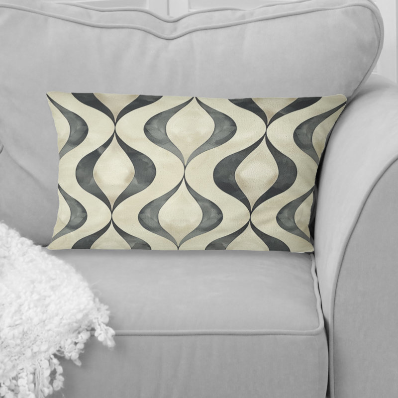 Coussin lombaire beige Mid-Century
