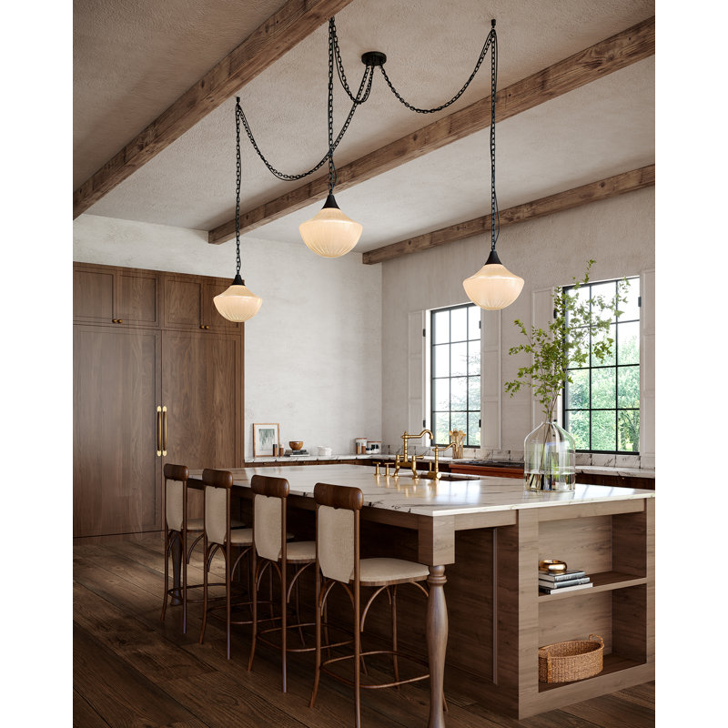 Luminaire suspendu 3 lumières Farrah, Noir