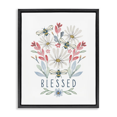 Art mural sur toile flottant avec des branches florales bienheureuses par Blue Chair Blessing