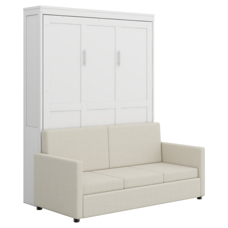 Lit escamotable mural Murphy avec coussin, Blanc