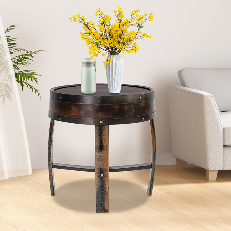 Table d'appoint ronde de style baril