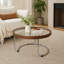 Petite table basse, table centrale ronde avec plateau en verre trempé-1001091270