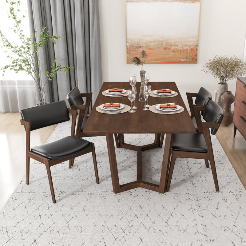 Kimira 4 - Person Solid Wood Solid Wood Top Trestle Dining Set