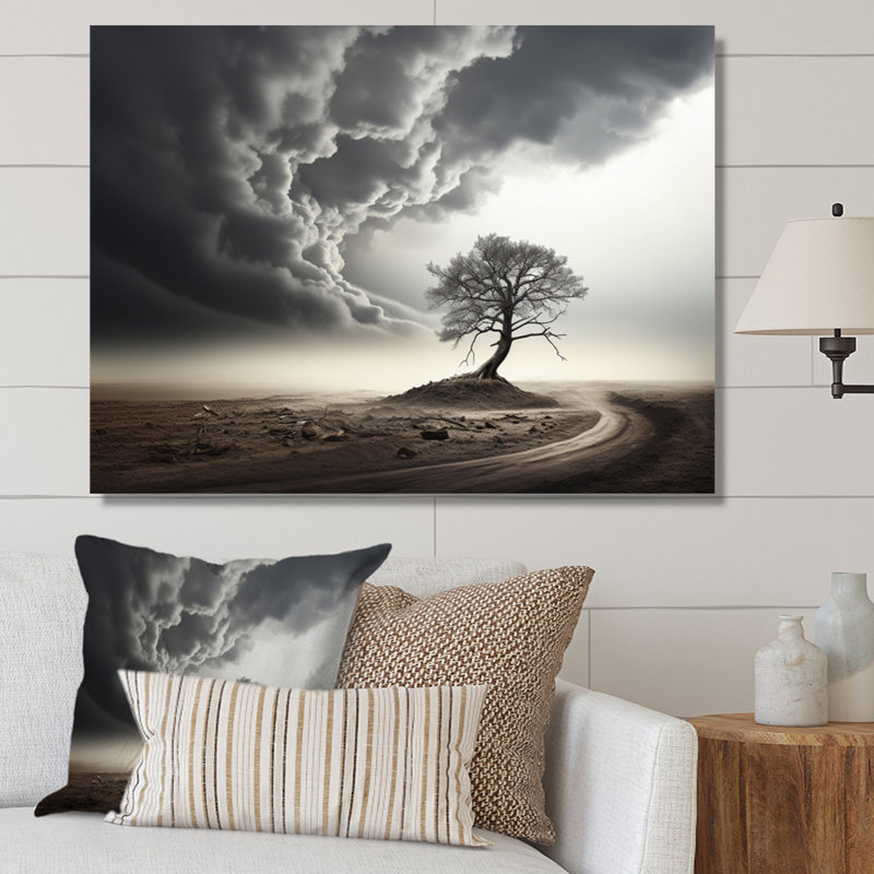 Storm Tornado Impression - Landscapes Wall Art Prints, H 12 po x l 20 po x P 1 po, Toile tendue