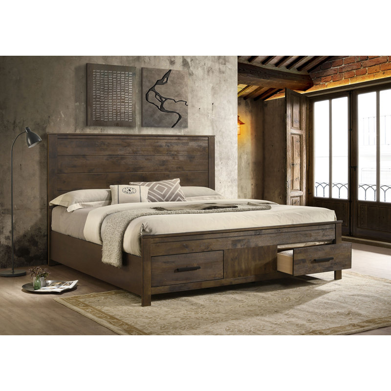 Lawrenceville Eastern King Storage Bed Rustic Golden Brown, King