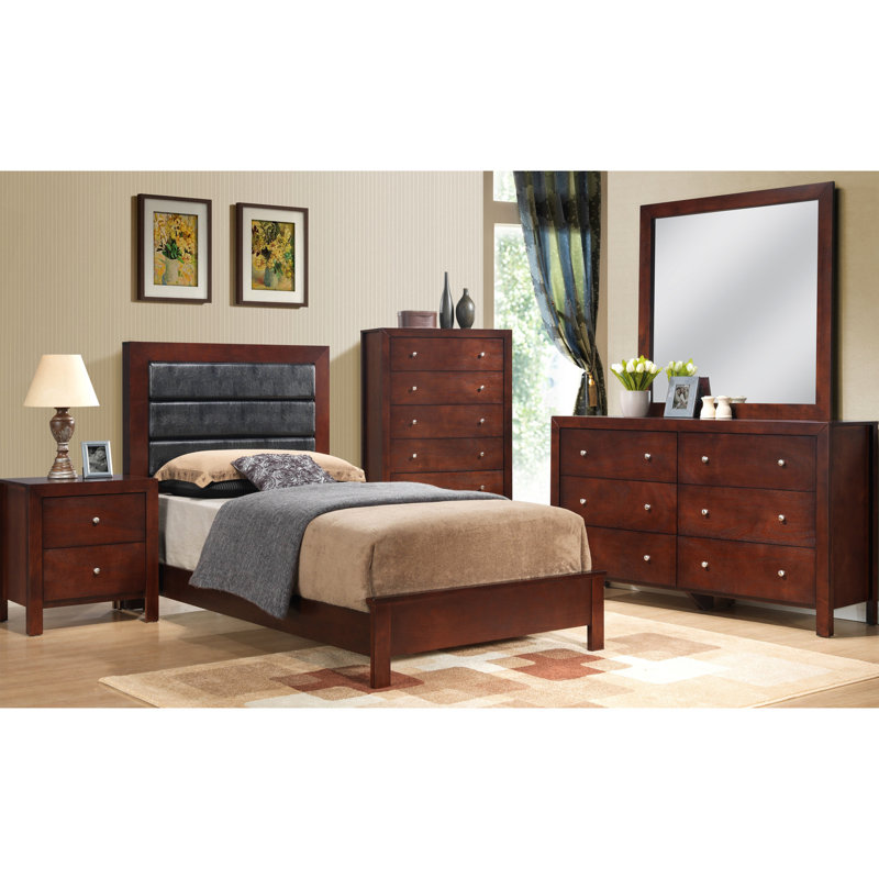 Lit simple Cherry - crée une atmosphère de sommeil chaleureuse et confortable avec une finition cerisier spacieuse et amusante