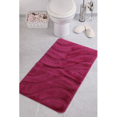 Tapis de bain antibactérien antidérapant, violet, 19,7 po x 31,5 po | 100% polypropylène, hauteur des poils: 0,2 à 0,4 po | Lavable à la machine à 86 ° F, doux et durable | Parfait pour les salles de bain, design élégant et fonctionnel