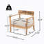 Fauteuil club en bois d'acacia avec coussin de siège, ensemble de 2-1529009152