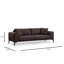 Élégant canapé 3 places, revêtement en tissu gris, 92,5 po x 35,4 po x 31,5 po | Structure en bois de hêtre durable et en carton, 100% polyester | Mousse souple 28 po pour le confort, dossier convertible, nettoyage à sec | Mobilier de salon moderne-287428603