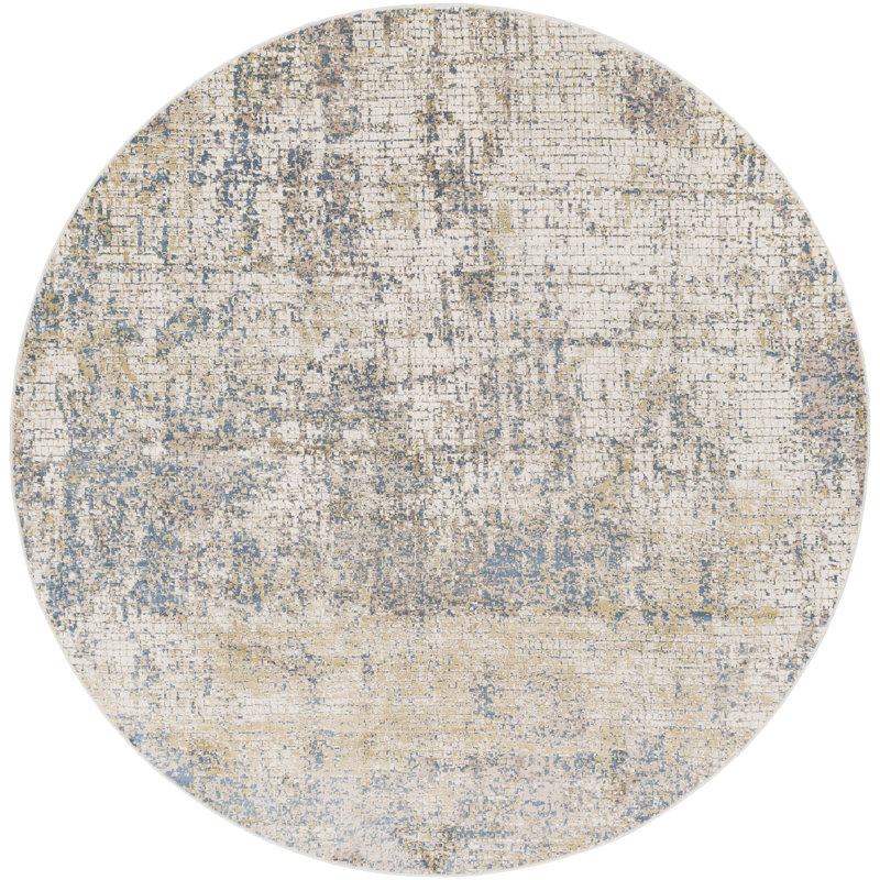 Tapis abstrait chameau Omaha, Rond 7 pi