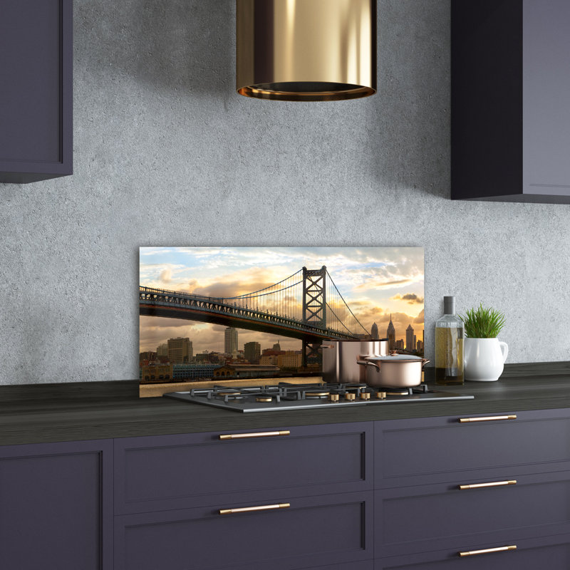 Nilla Yellow - Philadelphia Bridge - No Frame Print on Glass