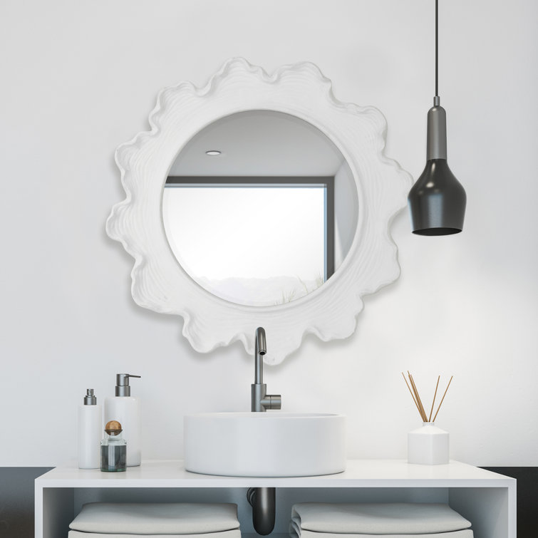 Round Decorative Wall Mirror - White - Cloud Island™