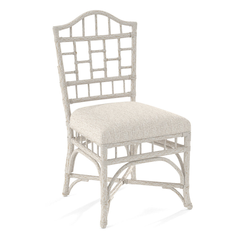 Chippendale Side Dining Chair, Snow Crypton Performance; 0884-91, Antique Frost White