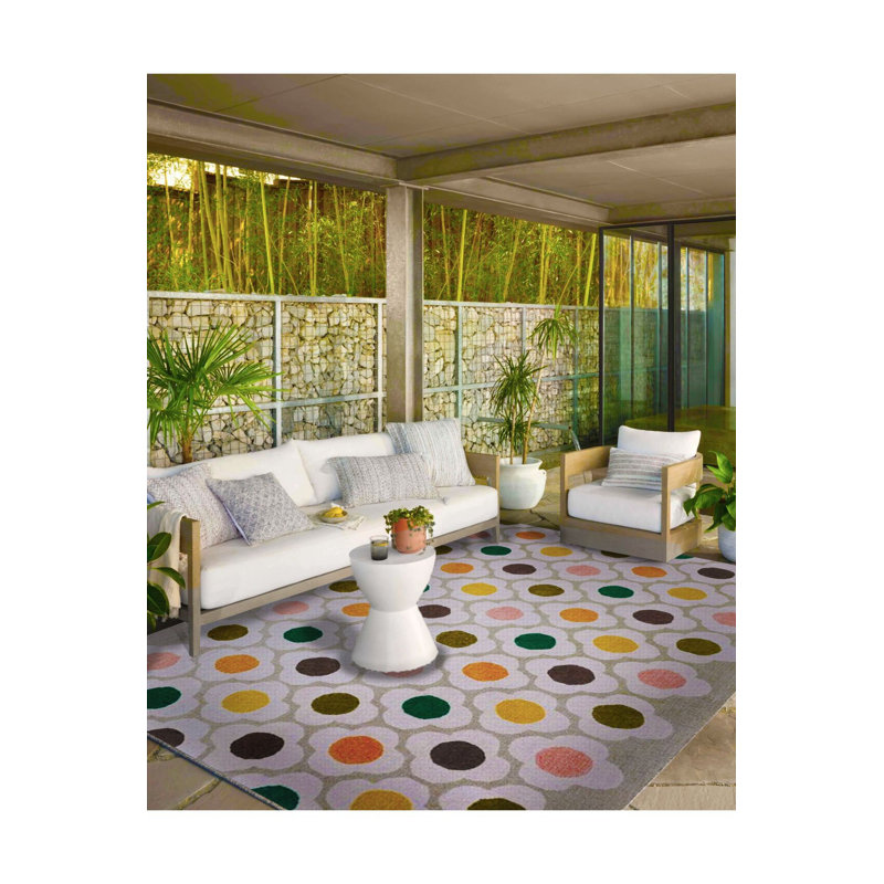 Tapis tissé à motif floral et lavable, Rectangle 3 pi 3 po x 4 pi 11 po