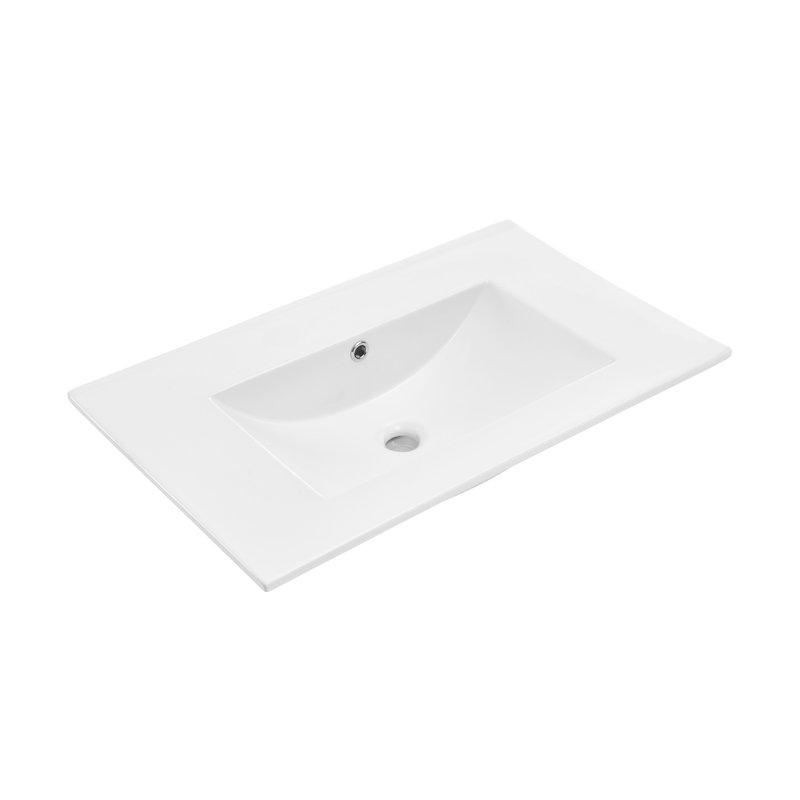 30" White Ceramic Vanity Sink Top