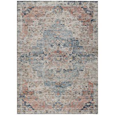 Machine Washable Indoor/Outdoor Xhevrie Beige Rug
