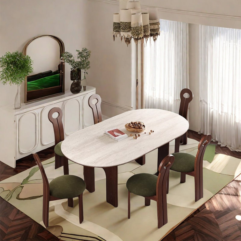 Table et chaises de salle à manger, Vert, H 29,5 po x L 55,1 po x l 31,4 po
