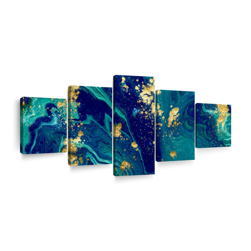 " Liquid Marble " 5 - Pieces, 24" H x 55" W x 1.25" D
