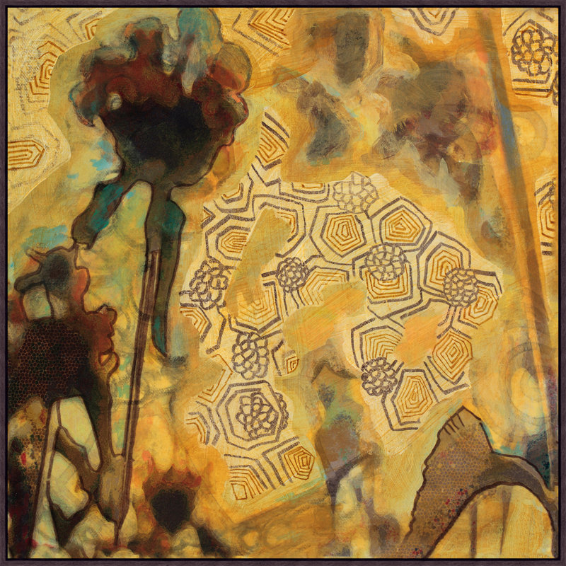 Juji II - peinture sur toile avec cadre flottant