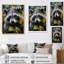 «Vibrant Raccoon Portrait II», reproduction sur toile-76893576-76893577