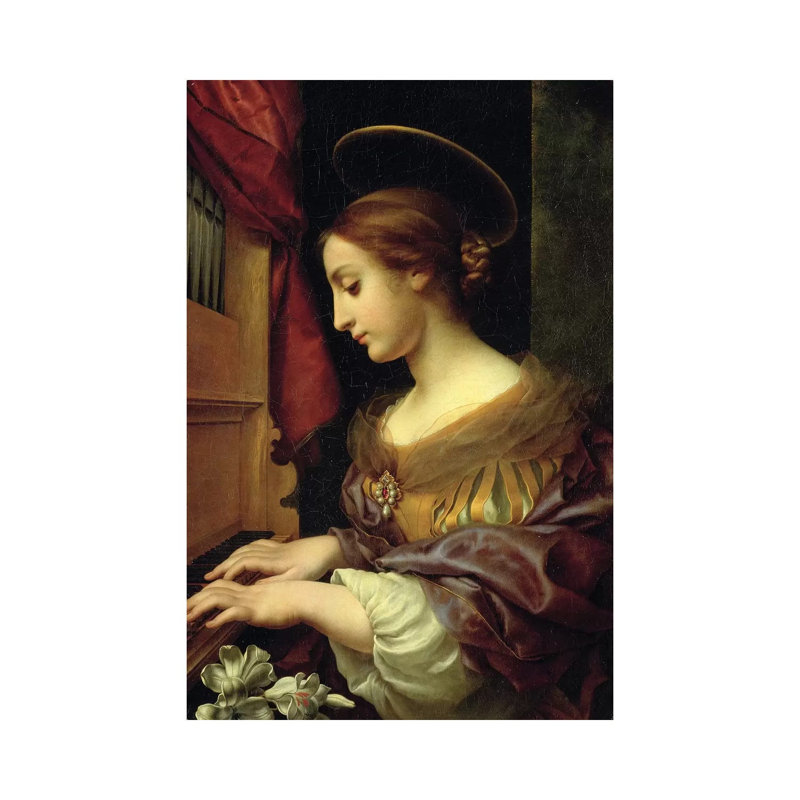 St. Cecilia Playing The Organ, 1671 by Carlo Dolci - Wrapped Canvas Painting, 66.04 cm H x 45.72 cm W x 1.91 cm D