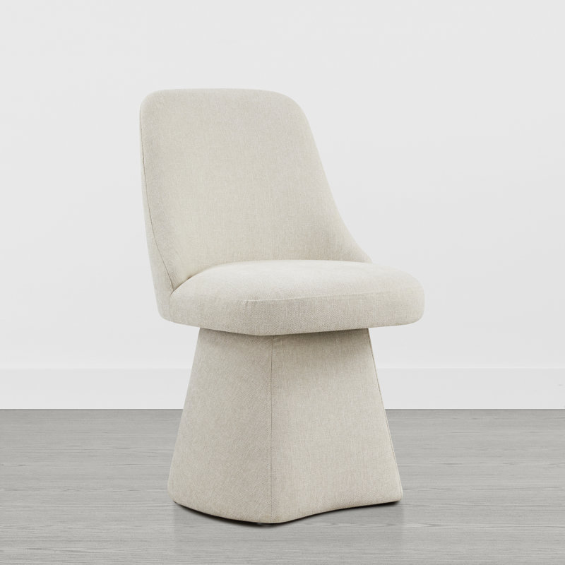 Chaise pivotante rembourrée en tissu, Beige