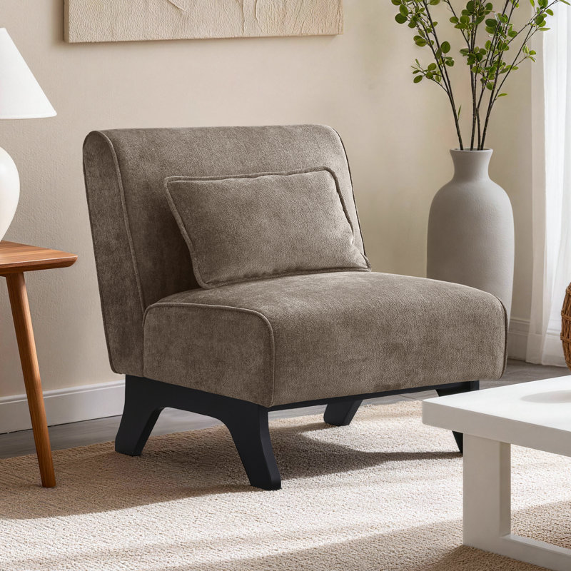 Upholstered Accent Chair, Dark Brown