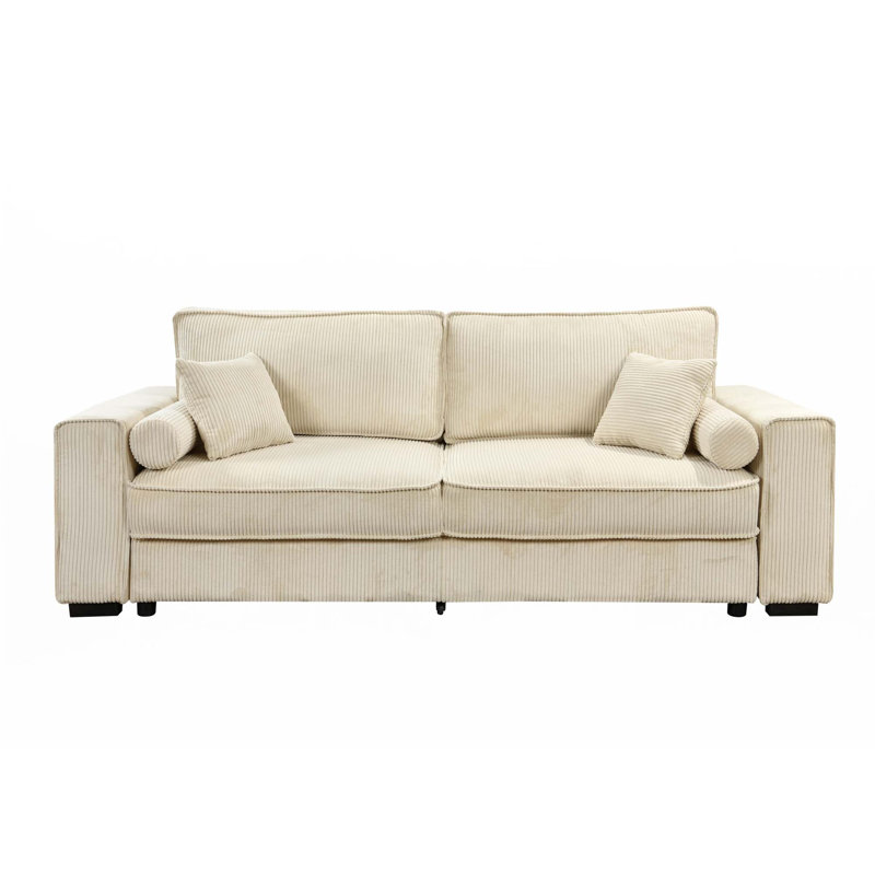 Grand canapé-lit 91 po avec rangement, Beige