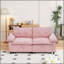 Canapé-lit convertible 73 po en velours rose avec matelas coulissant