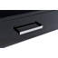 Bureau d'écriture rectangulaire avec ports USB intégrés, 2 tiroirs pleine extension et base en métal