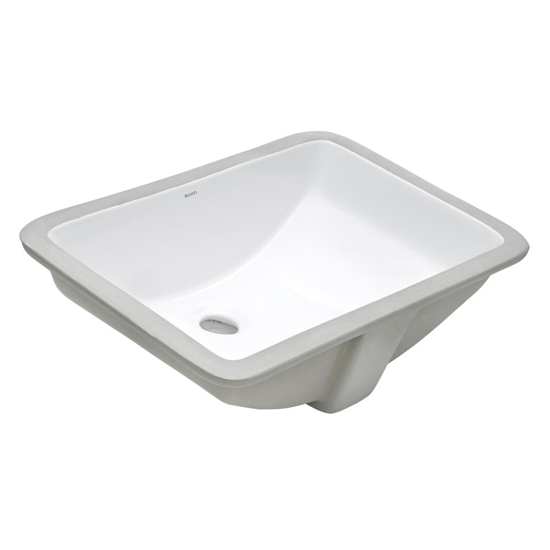 Ruvati 18 x 12 inch Undermount Bathroom Sink White Rectangular Porcelain Ceramic with Overflow