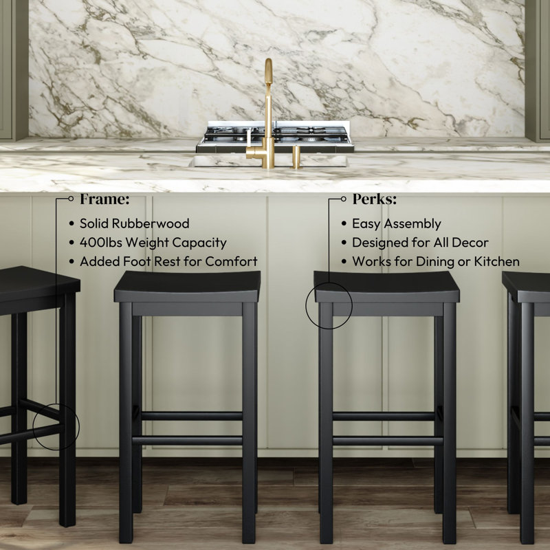 Hauteur du tabouret de bar (30 po) - paquet de 4, noir, Noir